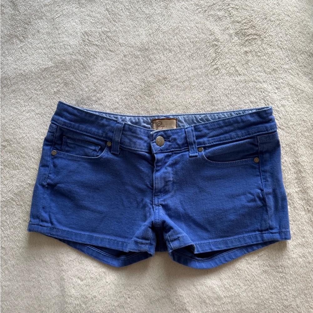 PAIGE Dark Blue Jean Shorts